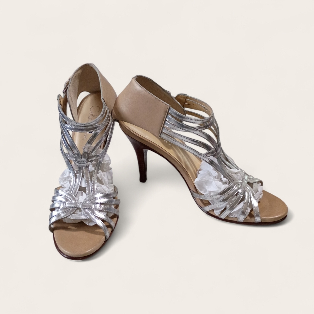 Cole Haan Women's Silver Strappy Sandals Size 8